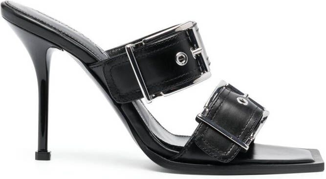 Alexander McQueen 100mm buckled leather sandals Black
