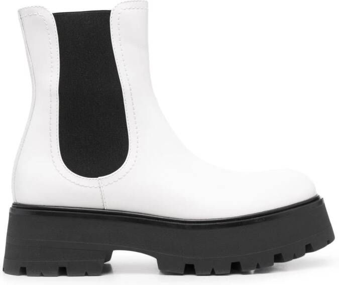 Alexander McQueen chunky-sole leather boots White