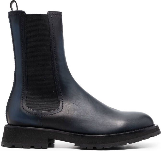Alexander McQueen leather Chelsea boots Blue