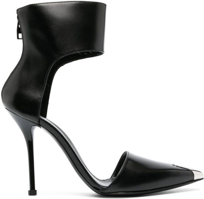 Alexander McQueen Harness Punk 105mm leather pumps Black