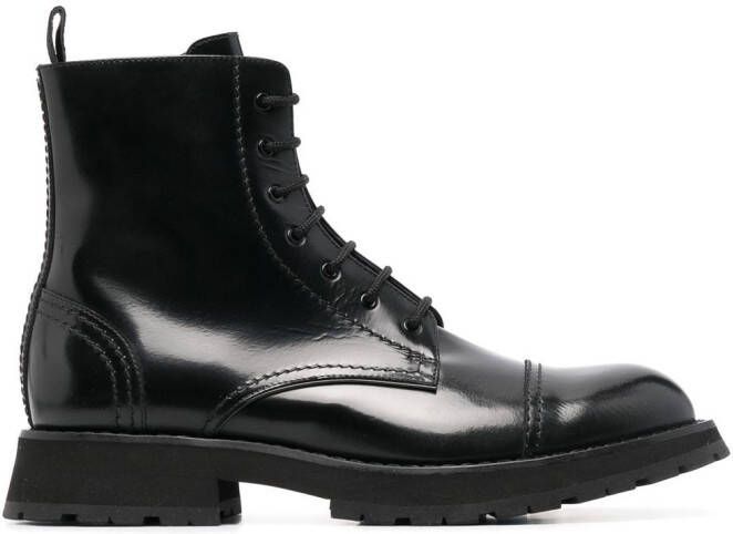 Alexander McQueen lace-up leather ankle boots Black