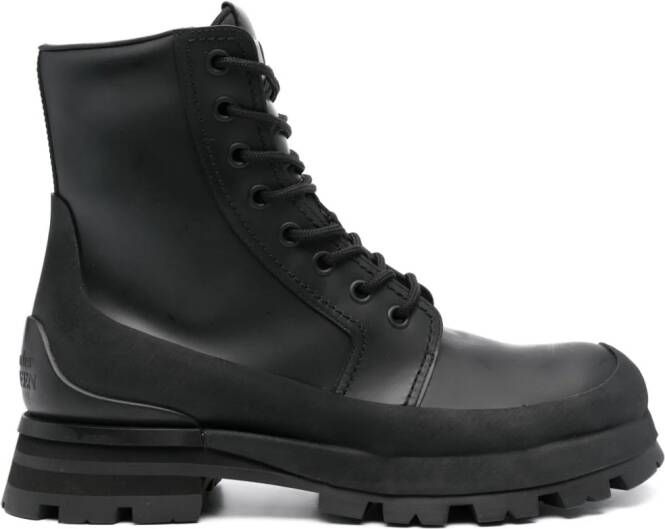 Alexander McQueen lace-up leather boots Black