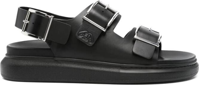 Alexander McQueen logo-debossed leather sandals Black