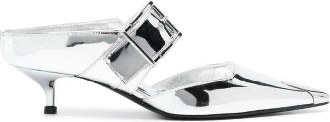 Alexander McQueen Punk 40mm mirrored mules Silver