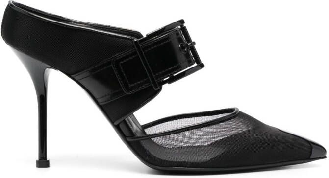 Alexander McQueen Punk mesh pointed-toe mules Black