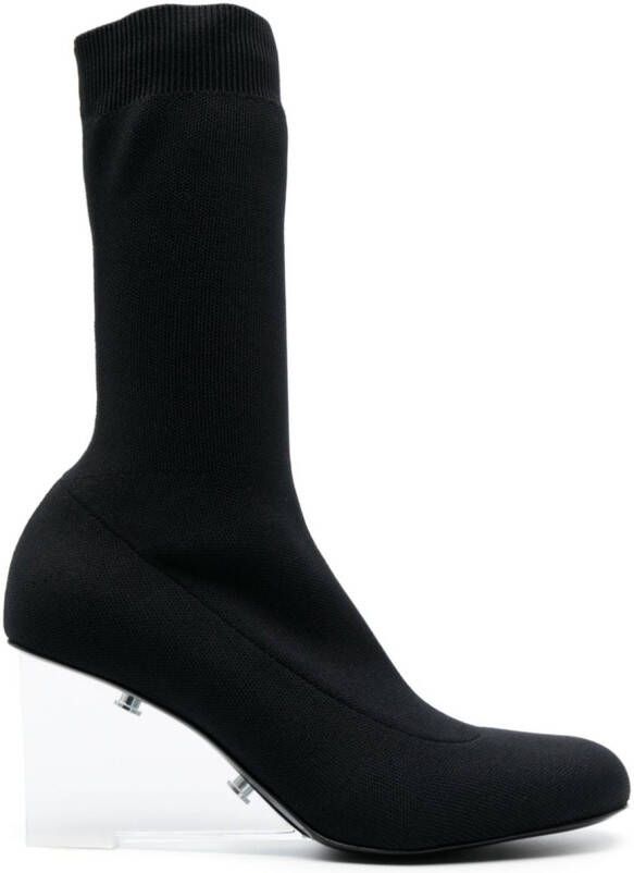 Alexander McQueen Shard 115mm wedge boots Black