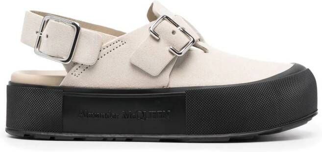 Alexander McQueen side buckle-fastening detail sandals Neutrals