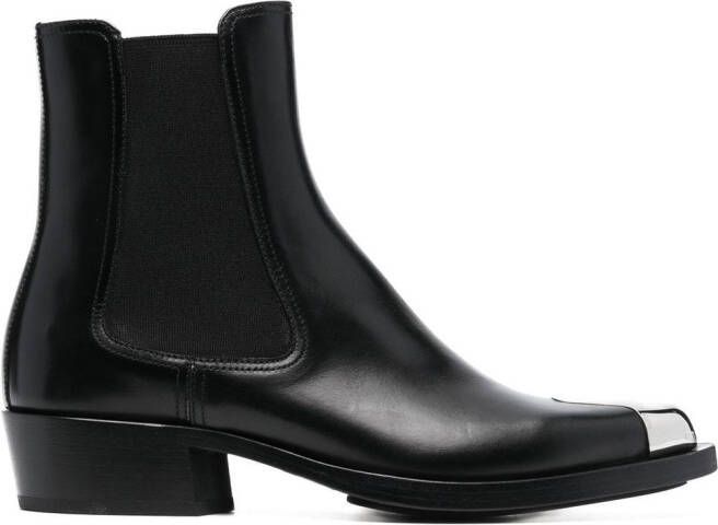 Alexander McQueen toe-cap 35mm leather boots Black