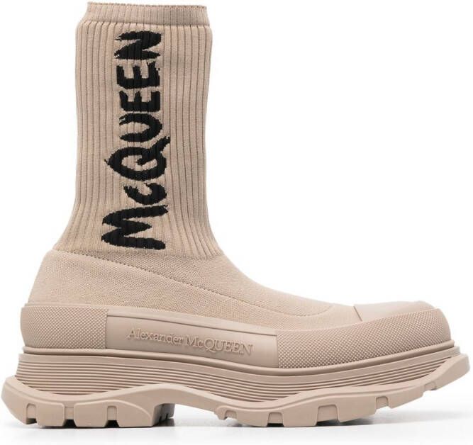 Alexander McQueen Tread sock-style boots Neutrals