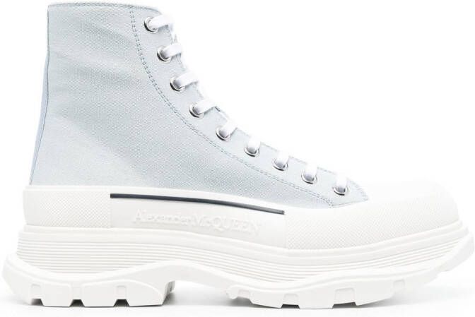 Alexander McQueen Tread Slick canvas boots Blue