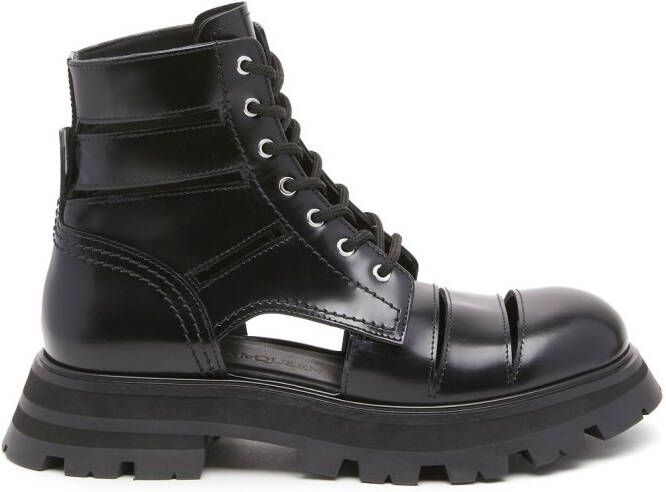 Alexander McQueen Wander cut-out combat boots Black