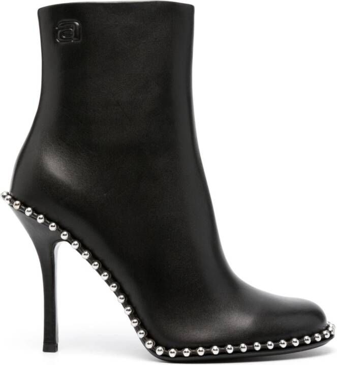 Alexander Wang 110mm stud-embellished leather ankle boots Black