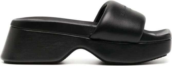 Alexander Wang Float logo-debossed platform slides Black
