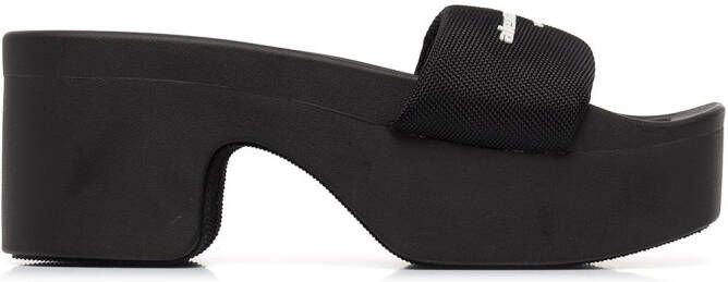 Alexander Wang logo-print strap slides Black