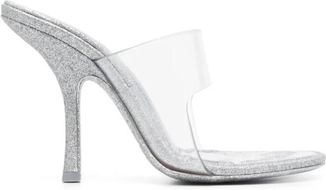 Alexander Wang Nudie 110mm glittered sandals Silver