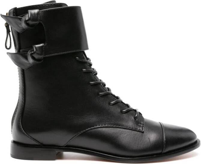 Alexandre Birman almond-toe leather boots Black