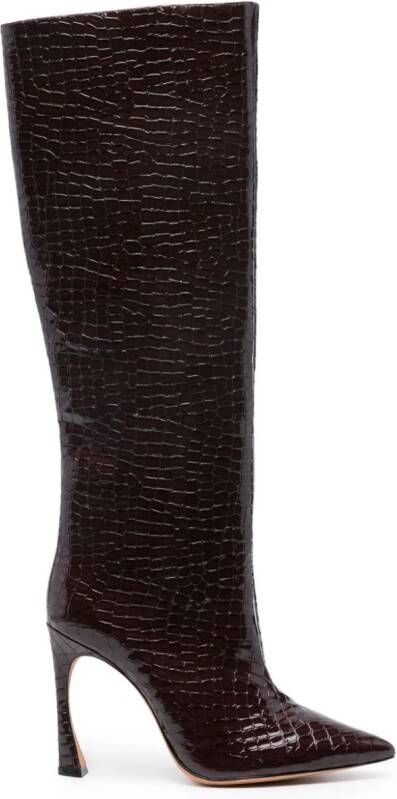 Alexandre Birman Kyra 100mm embossed leather boots Red