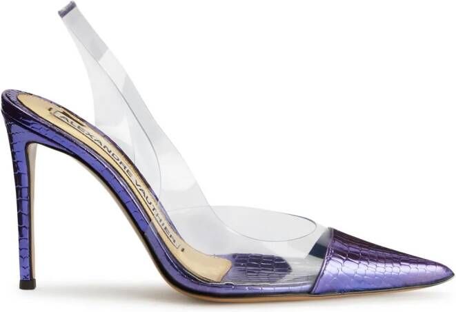 Alexandre Vauthier 105mm metallic-finish pumps Blue