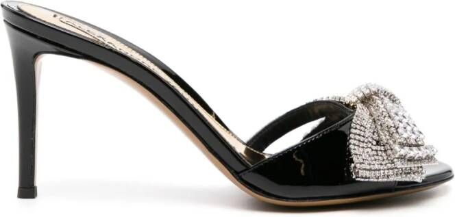 Alexandre Vauthier 85mm bow-detail patent sandals Black