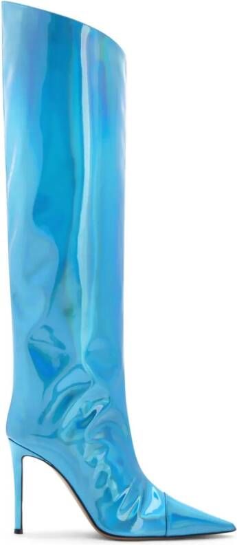 Alexandre Vauthier Alex 105mm metallic-finish boots Blue
