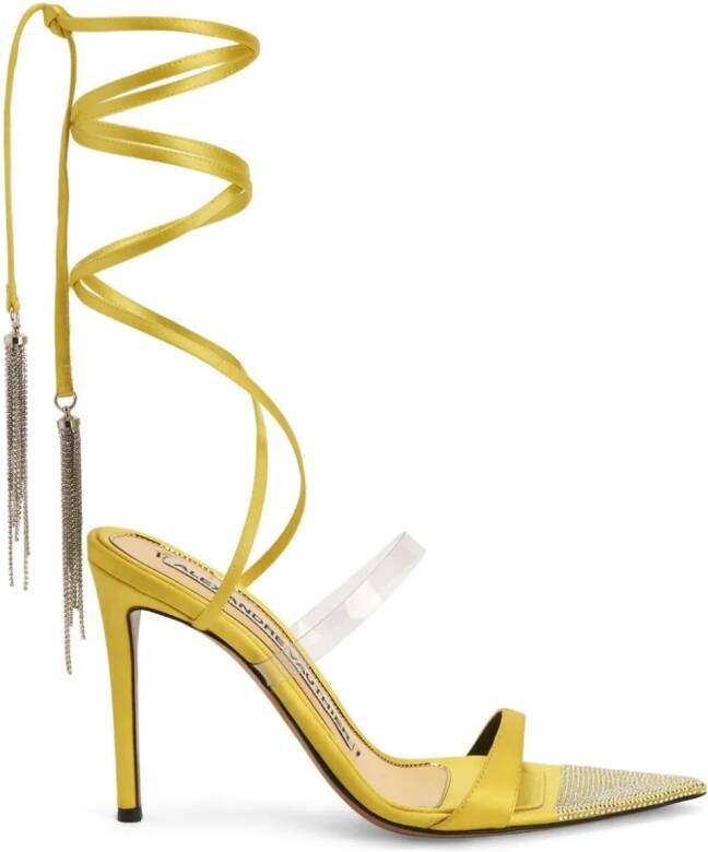 Alexandre Vauthier 105mm ankle-strap leather sandals Yellow