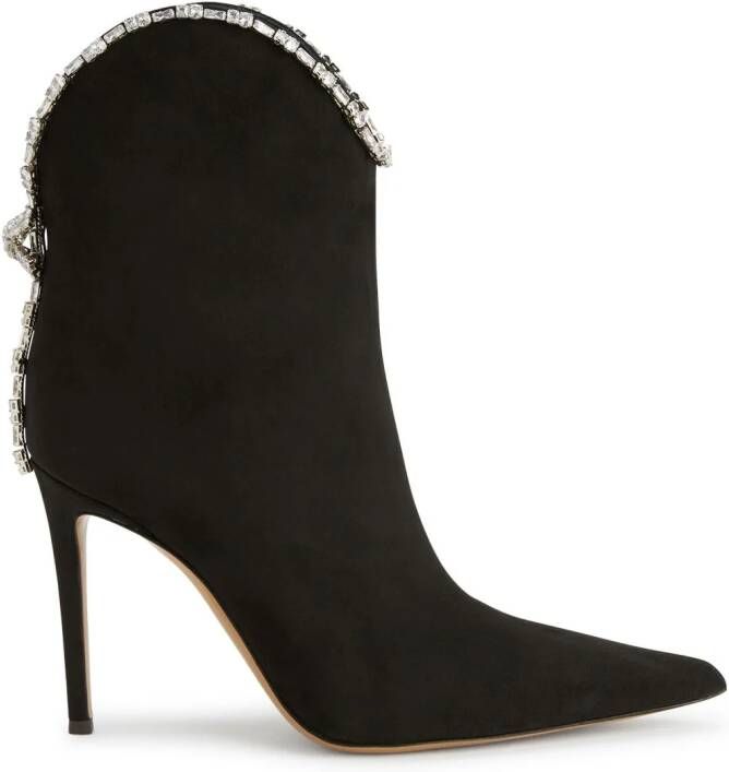 Alexandre Vauthier crystal-embellished detail 105mm boots Black