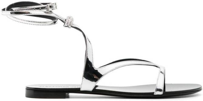 Alexandre Vauthier crystal-embellished flat sandals Silver