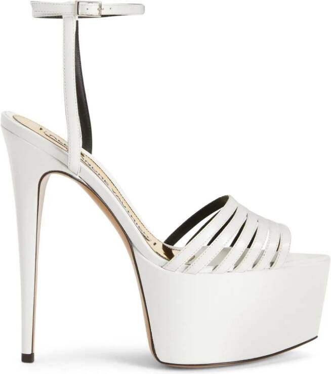 Alexandre Vauthier leather platform sandals White