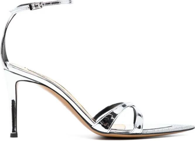 Alexandre Vauthier metallic-effect 85mm leather sandals
