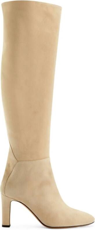 Alexandre Vauthier 100mm panelled knee-high boots Neutrals