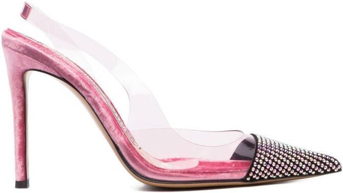 Alexandre Vauthier rhinestone-embellished slingback pumps Pink