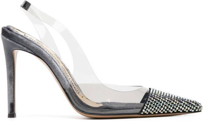 Alexandre Vauthier rhinestone-embellished slingback pumps White