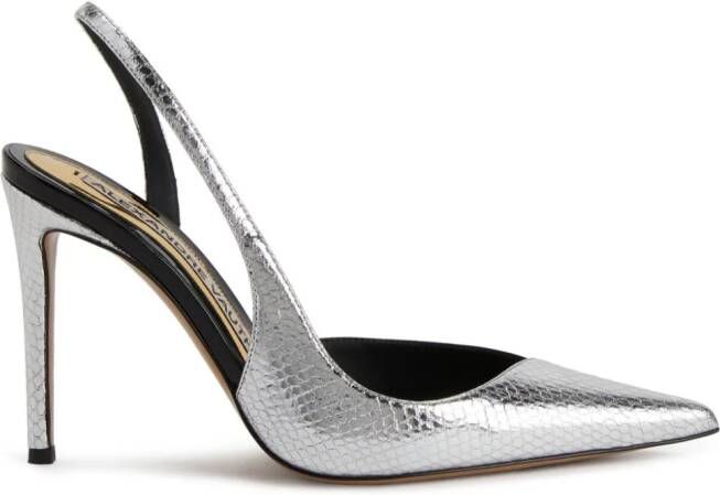 Alexandre Vauthier snakeskin-effect 105mm leather pumps Silver