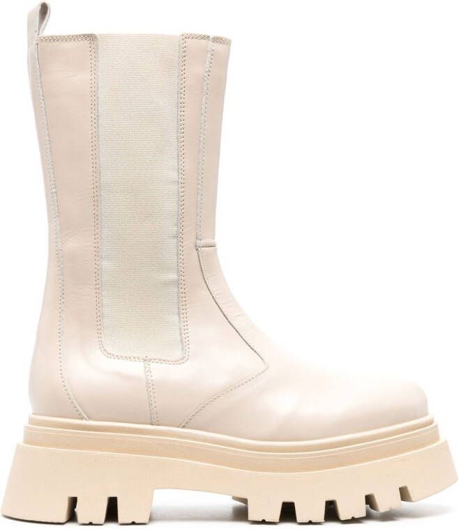 ALOHAS chunky 55mm leather boots Neutrals