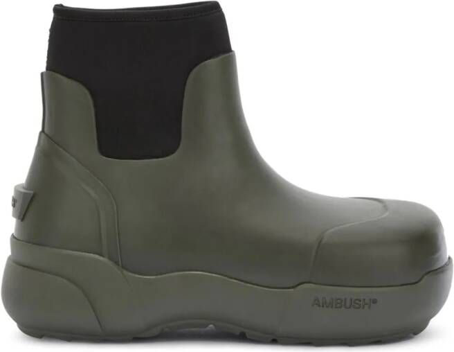 AMBUSH chunky-sole panelled ankle boots Green