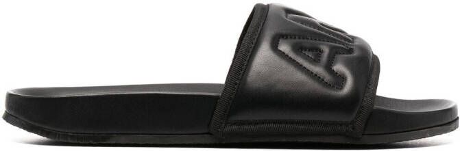 AMBUSH embossed-logo slides Black