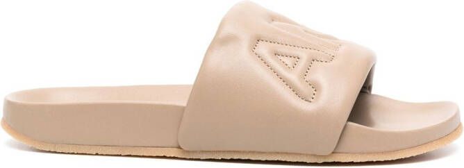 AMBUSH logo embossed slides Neutrals