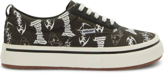 AMBUSH logo-print canvas sneakers Black