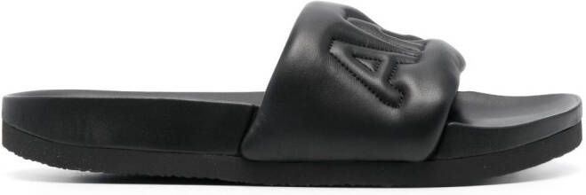 AMBUSH logo quilted slides Black