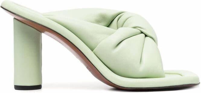 AMBUSH open-toe twisted strap sandals Green