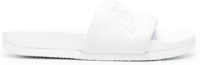 AMBUSH quilted-logo leather slides White
