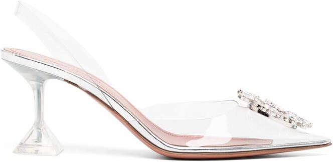 Amina Muaddi Begum 70mm slingback pumps White