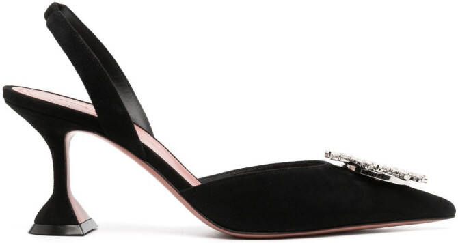 Amina Muaddi Begum 85mm embellished slingback pumps Black