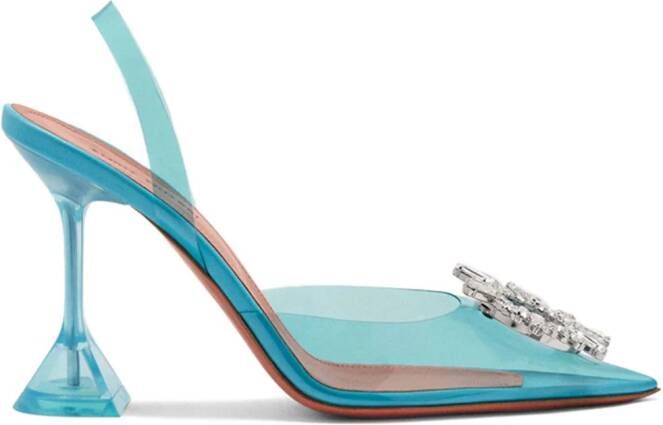 Amina Muaddi Begum 95mm transparent pumps Blue