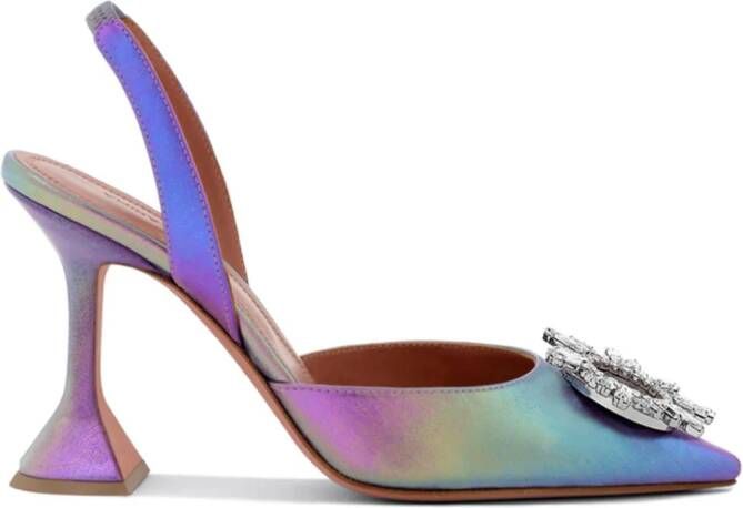 Amina Muaddi Begun 95mm crystal-embellished pumps Pink