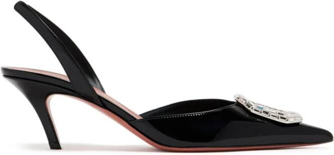 Amina Muaddi Camelia 60mm crystal-buckle pumps Black