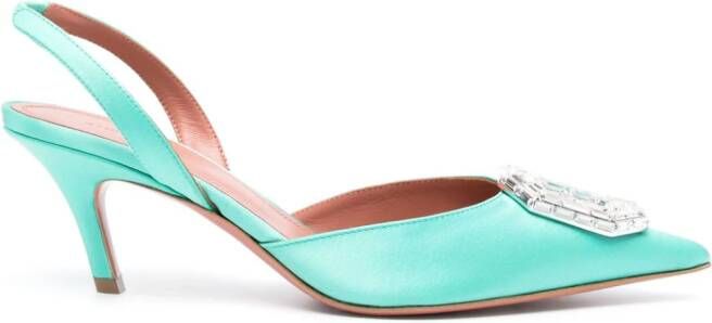 Amina Muaddi Camelia 60mm slingback pumps Green