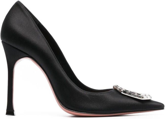 Amina Muaddi Camelia crystal-embellished 105mm pumps Black