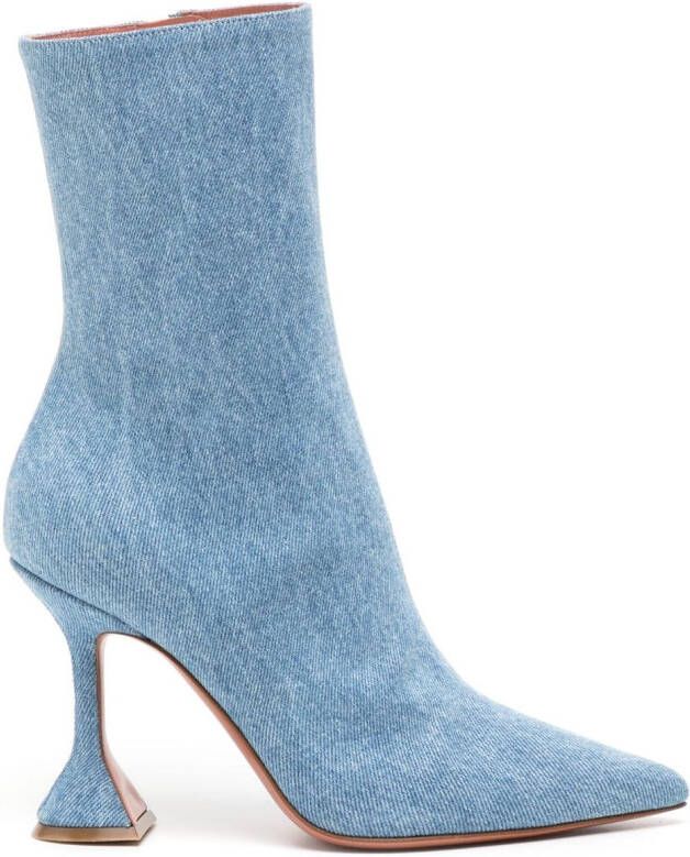 Amina Muaddi Giorgia 100mm ankle boots Blue
