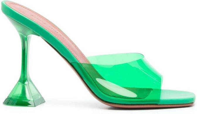 Amina Muaddi 95mm Lupita Glass sandals Green